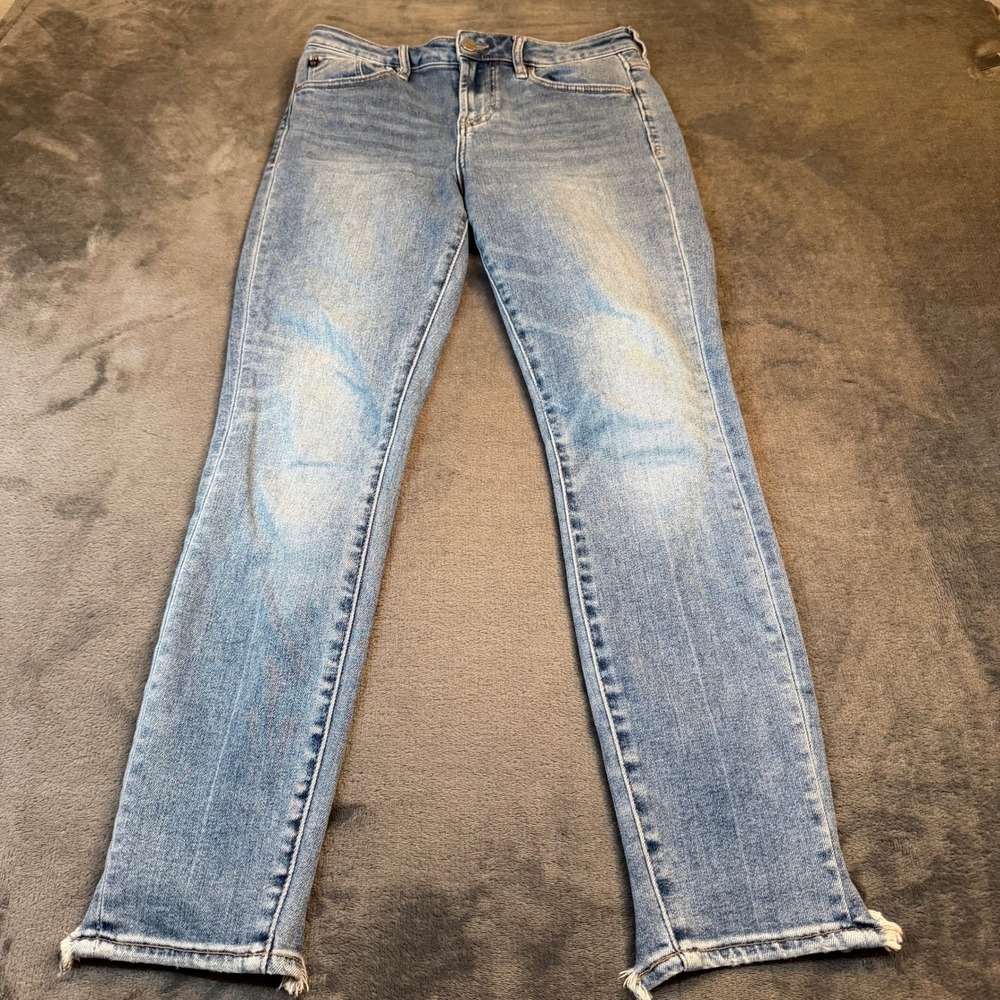 Dear John Olivia Skinny Jeans Womens Size 26 Blue Super High Rise Raw Hem